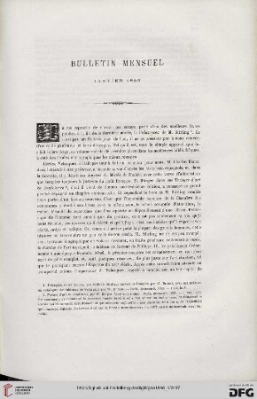 Bulletin mensuel: Janvier 1866
