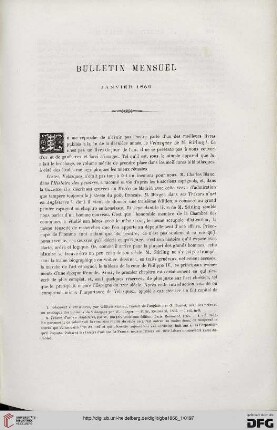 Bulletin mensuel: Janvier 1866