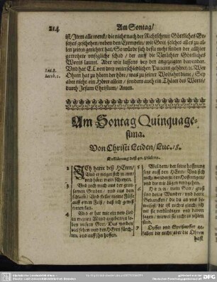 Am Sontag Quinquagesima. Von Christi Leiden, Luc. 18.
