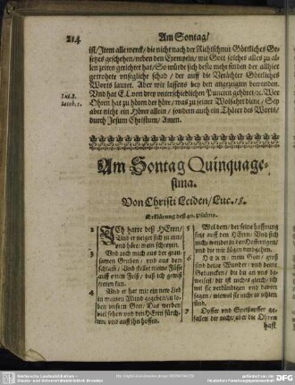 Am Sontag Quinquagesima. Von Christi Leiden, Luc. 18.