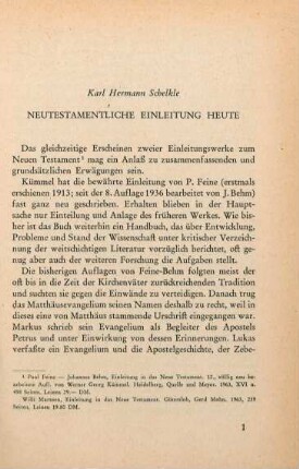 1-11 Neutestamentliche Einleitung heute
