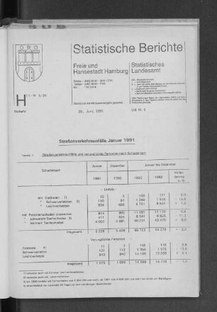 Straßenverkehrsunfälle Januar 1991 : Lfd. Nr. 9