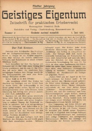 Nummer 17 (1. Juni 1909)