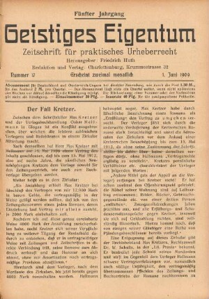 Nummer 17 (1. Juni 1909)