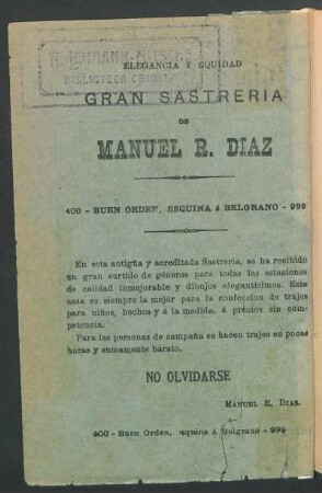 [Publicidad] Gran Sastería