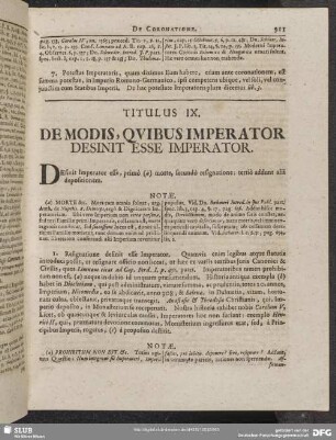 Titulus IX. De Modis, Quibus Imperator Desinit Esse Imperator