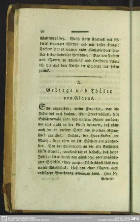 X. Gebirge und Thäler von Glarus