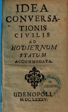 Idea conversationis civilis ad hodiernum statum accommodata