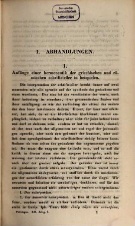 Philologus : Zeitschrift für antike Literatur und ihre Rezeption. 12. 1857