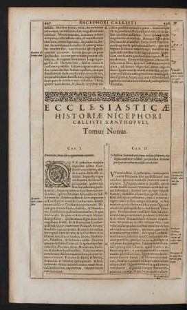 Ecclesiasticae Historiae ... Tomus Nonus.