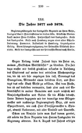 XXII. Die Jahre 1677 und 1678.