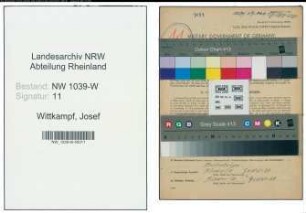 Entnazifizierung Josef Wittkampf , geb. 26.09.1881 ()