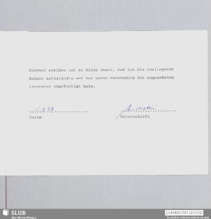 Eidesstattliche Erklärung der Autorin