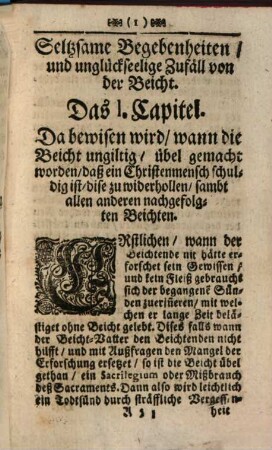 Traurige Geschicht, Von der Beicht : Ein sehr nutzliches Tractatl, Welches zu der frölichen Sicherheit deß Gewissens führet