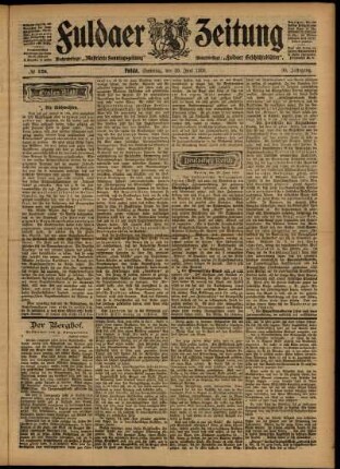 Erste Ausgabe vom Samstag, den 20. Juni 1903.