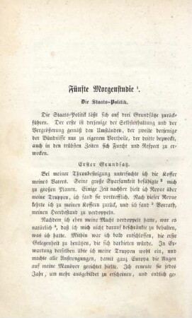 Fünfte Morgenstudie. Die Staats-Politik.