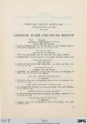 Gemälde alter und neuer Meister (Nr. 1-168)