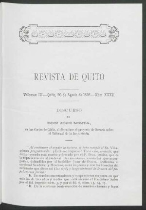Núm. XXXII - Quito, 20 de Agosto de 1898