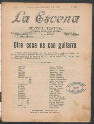 Otra cosa es con guitarra : sainete cómico-dramático en un acto y tres cuadros