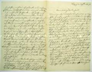 Brief an Bernhard Rostosky von seiner Mutter