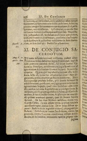 236-249, XI. De Conjugio Sacerdotum