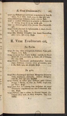 II. Vitae Eruditorum cet,