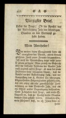 Vierzigster Brief.