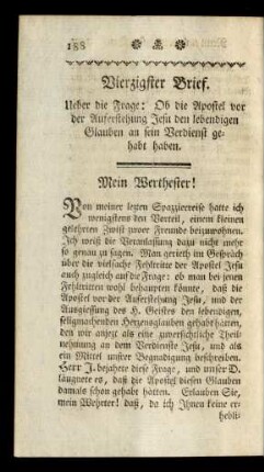 Vierzigster Brief.