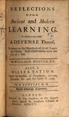 Reflections upon ancient, and Modern Learning