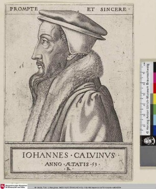 IOHANNES CALVINVS [Jean Calvin; Jean Calvin, auteur de la pretendue Reforme. (Mariette)]