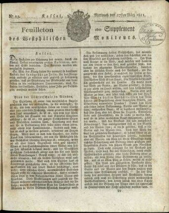 No. 25, Mittwoch den 27sten Maerz 1811