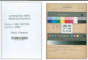 Entnazifizierung Friedrich Rieck , geb. 03.05.1896 (Regierungsinspektor)