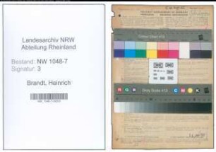 Entnazifizierung Heinrich Brandt , geb. 16.10.1888 (Kaufmann)