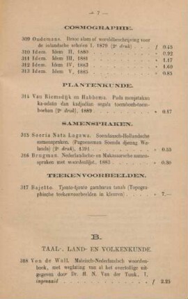 B. Taal-, land- en volkenkunde