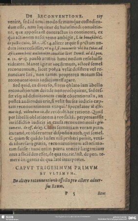 Caput Trigesimum Primum Et Ultimum. De altero reconventionis effectu pro actore adversus Reum