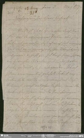 Eigenh. Brief von August Wilhelm von Schlegel an Christian Gottlob Heyne, Jena, 1797