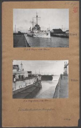 S.M.S. Nassau in der Schleuse