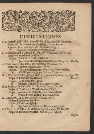 Disputationes.