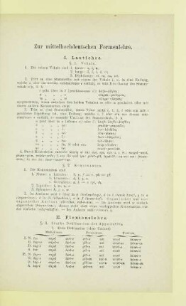 Zur mittelhochdeutschen Formenlehre