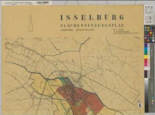 Isselburg (Isselburg) Flächennutzungsplan Neuaufstellung, 2. Ausf. 1967/69 1 : 5000 124 x 80 Einzeichnung in Pause Regierung Düsseldorf, später Münster