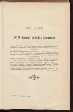 Erster Abschnitt. Die Reichsgewalt im dritten Jahrhundert.