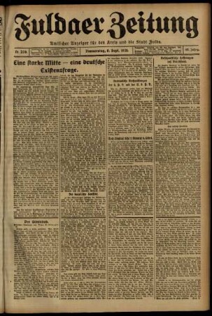 Ausgabe vom Donnerstag, den 08. September 1921.