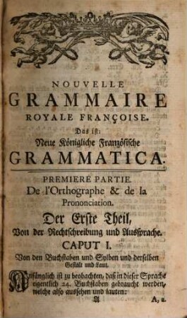 Grammaire Françoise et Allemande
