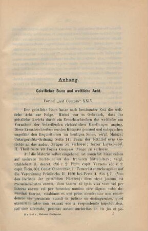 Anhang. Geistlicher Bann und weltliche Acht.