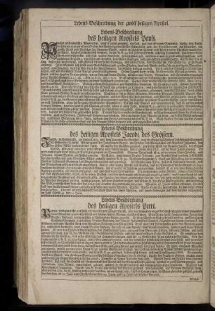 Lebens-Beschreibung der zwölf heiligen Apostel.