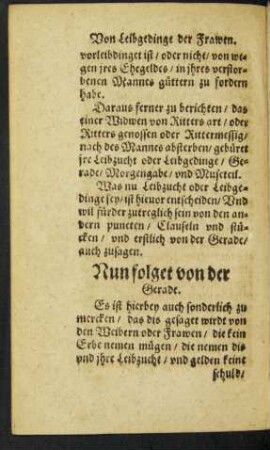 Nun folget von der Gerade.
