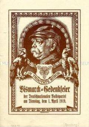 Einladung mit Programm zu einer Bismarck-Gedenkfeier der Deutschnationalen Volkspartei