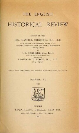 The English historical review : EHR. 6. 1891, [a]
