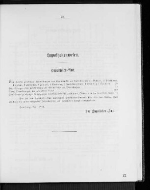 Hypothekenwesen.