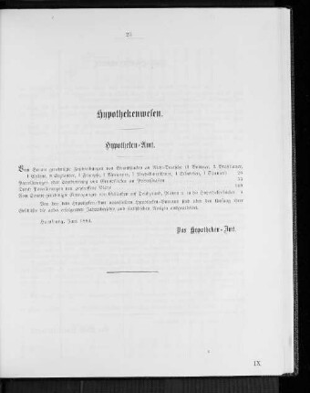 Hypothekenwesen.